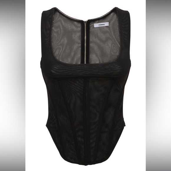 Miaou Campbell Zip back Corset S Black Mesh - Picture 12 of 12